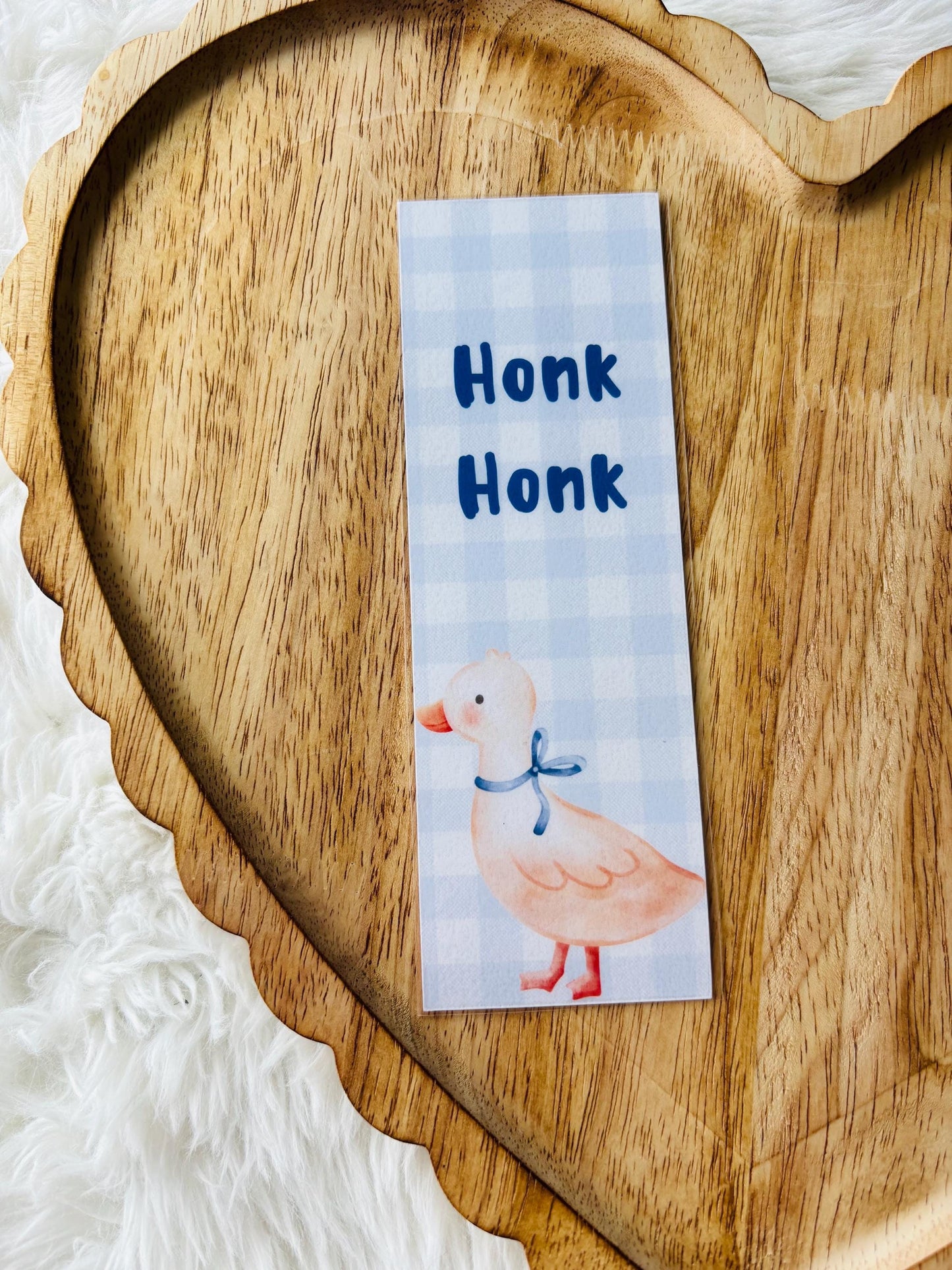 goose bookmark | cutesy | silly goose | blue bookmark