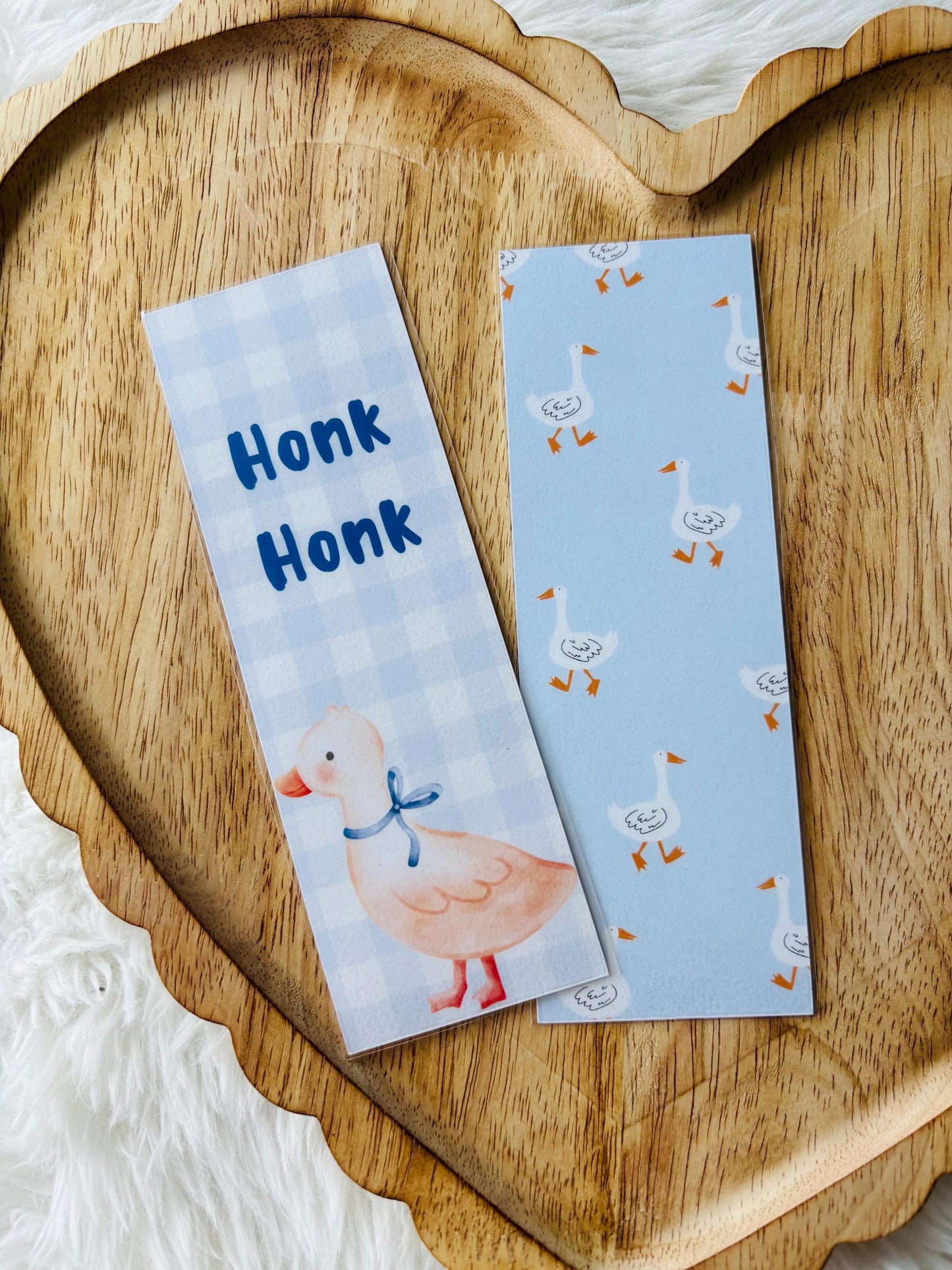 goose bookmark | cutesy | silly goose | blue bookmark