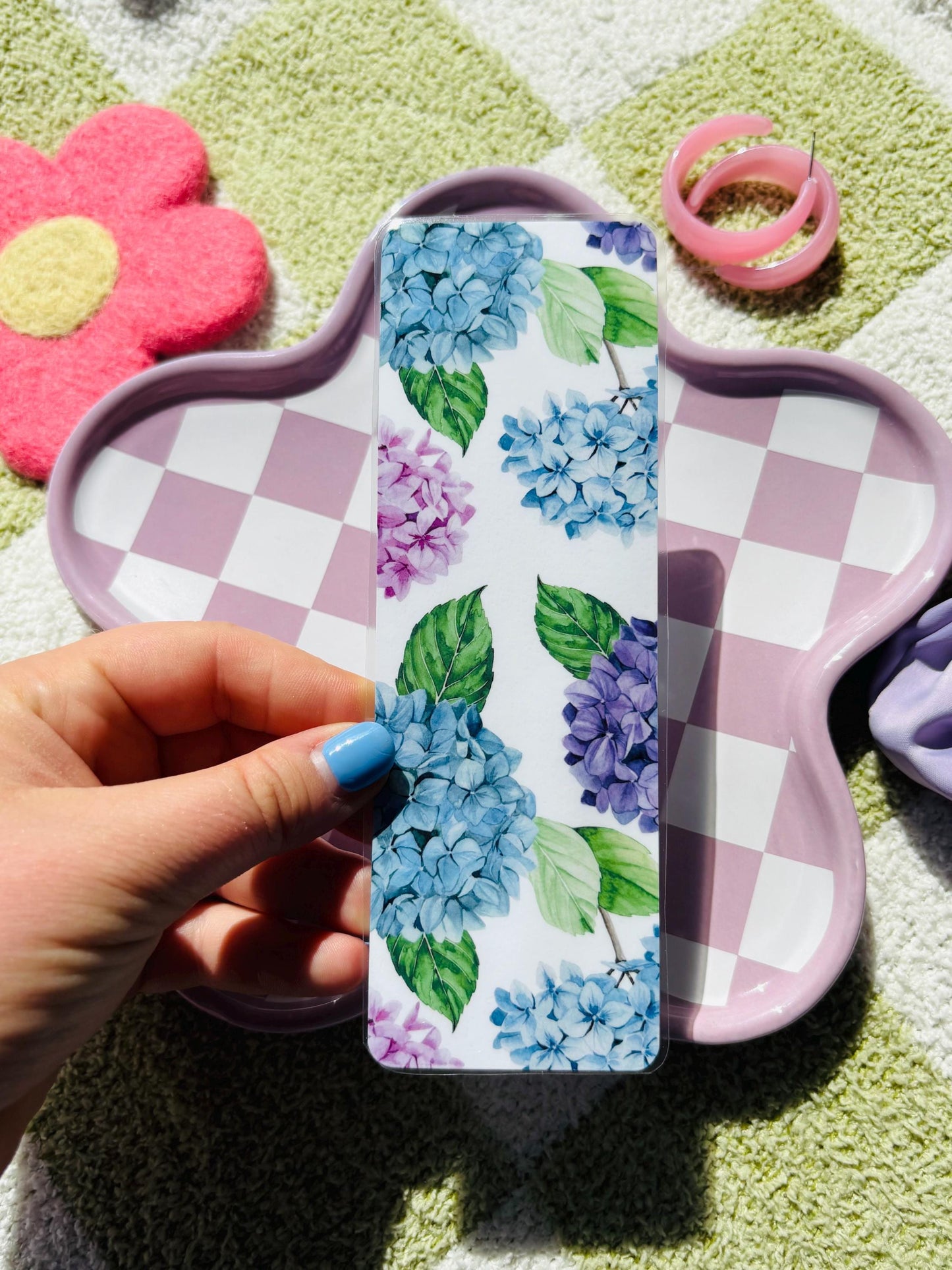 Hydrangea & Bow | handmade bookmarks | cute | bookish | book lover gift | bookmark | bookstagram | booktok