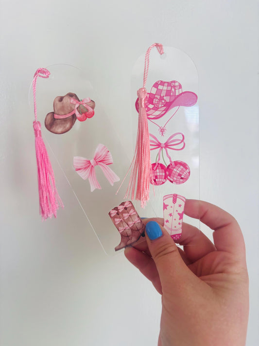 cowgirl romance era acrylic bookmarks