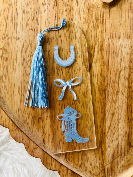 Cowgirl acrylic bookmarks | tassel bookmark | acrylic bookmark | cowgirl