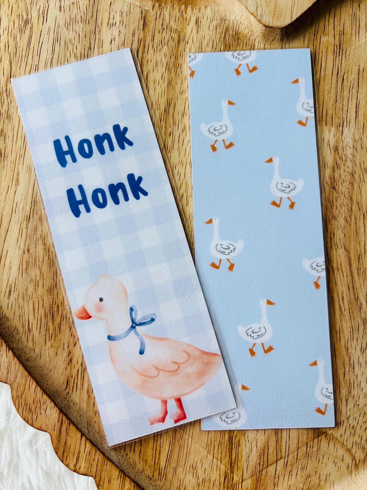 goose bookmark | cutesy | silly goose | blue bookmark