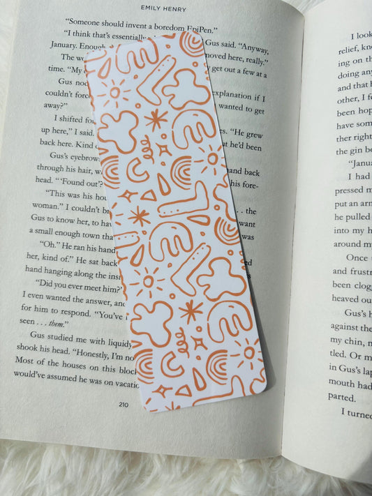 Abstract orange | bookmark | minimalist | readers | bookworm | book lovers | gifts for her | bookish
