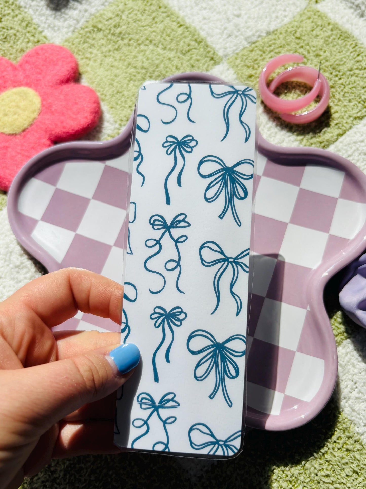 Hydrangea & Bow | handmade bookmarks | cute | bookish | book lover gift | bookmark | bookstagram | booktok