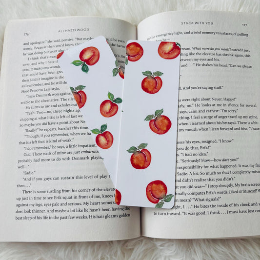 just peachy | handmade | cute | bookish | book lover gift | bookmark | bookstagram | booktok | fruit | peaches | cutesy | soft | pastel